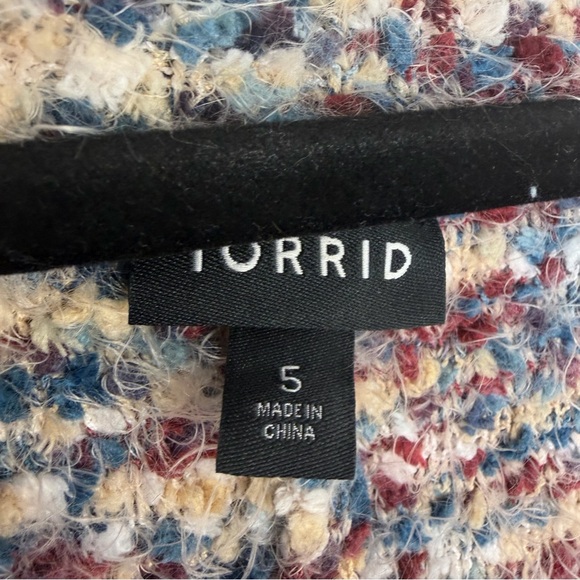 Torrid 5X Drop Shoulder Sweater Multicolor Stripe Popcorn Knit Long Sleeve - Picture 8 of 9